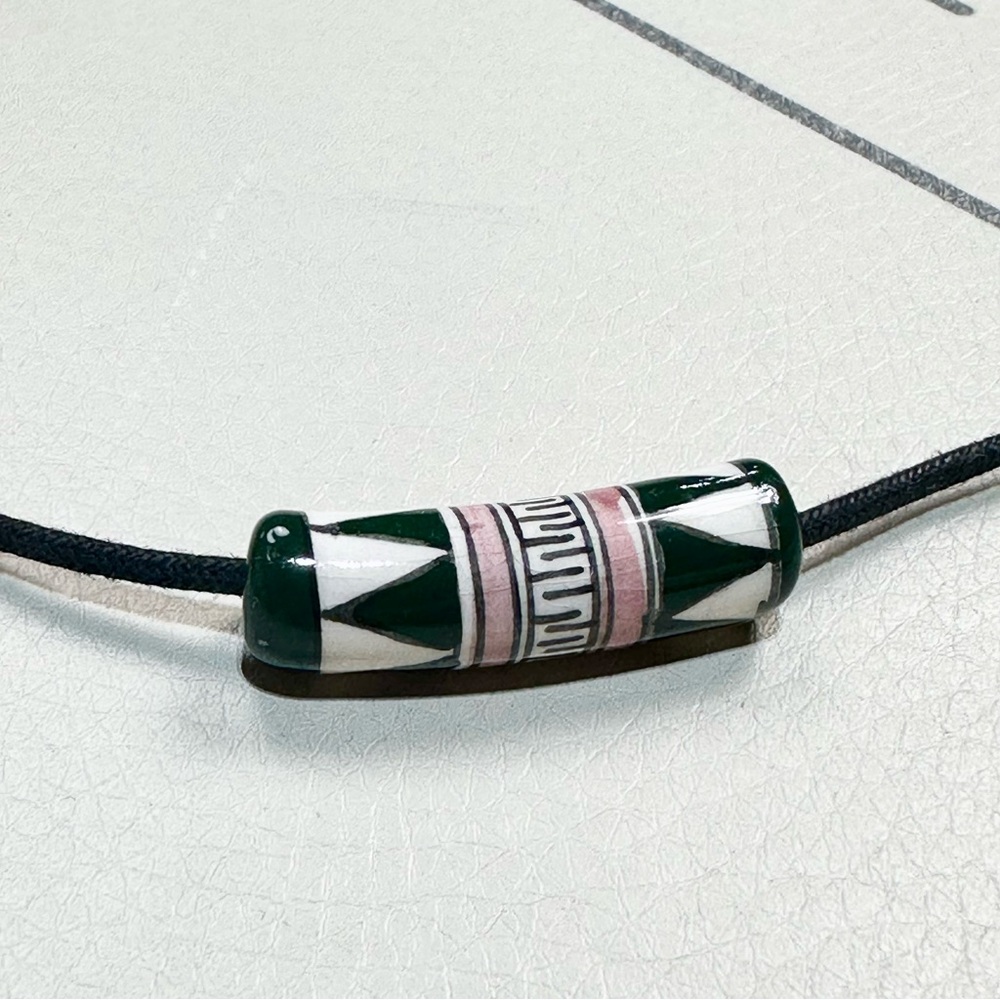 Geometric Hand Painted Pendant Necklace